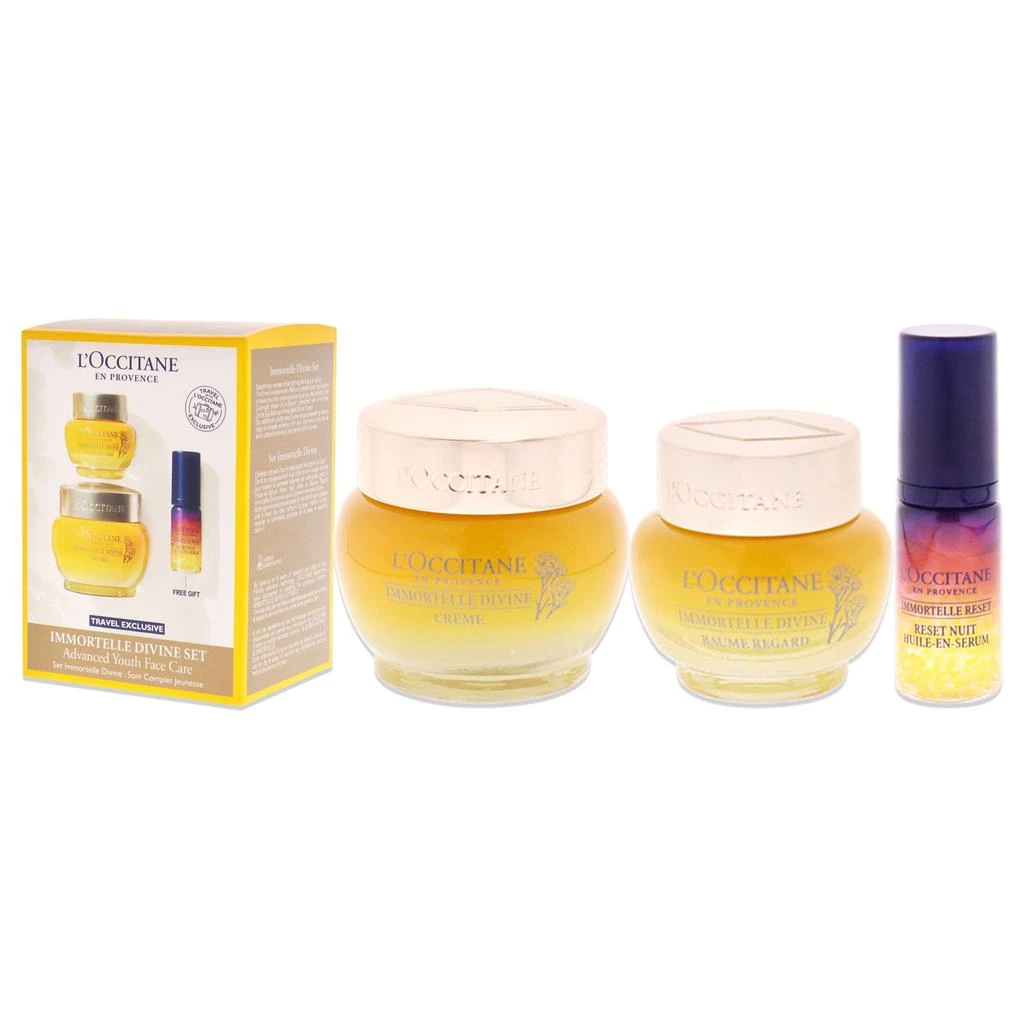 商品L'Occitane|Immortelle Divine Set - Advance Youth Face Care by  for Unisex - 3 Pc 0.5oz Eye Balm, 1.7oz Cream, 0.16oz Oil-In-Serum,价格¥959,第4张图片详细描述