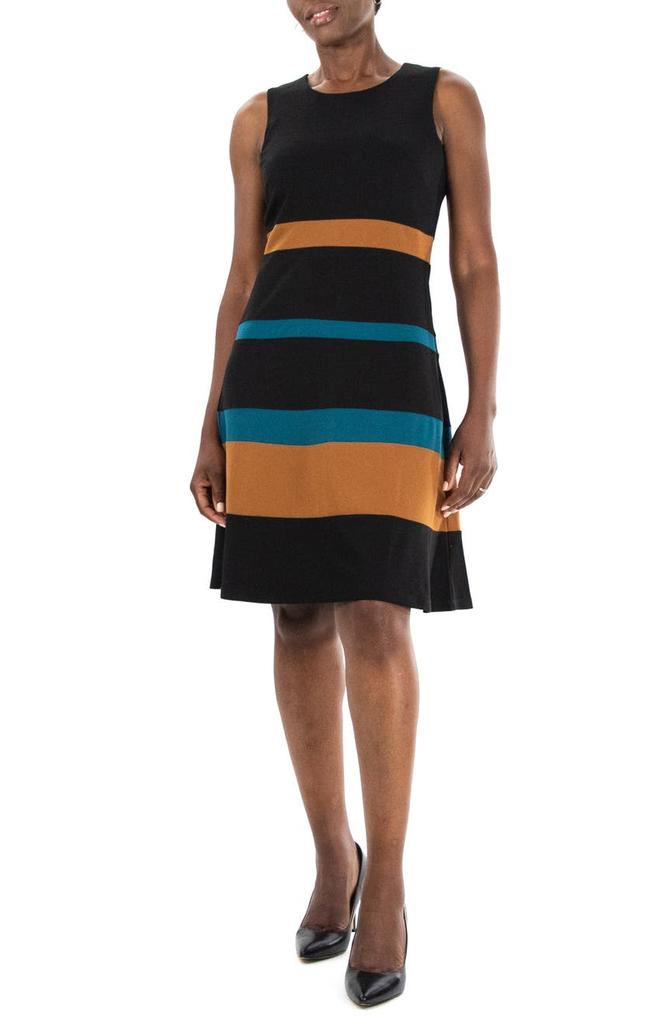 Sleeveless Jewel Neck Colorblock Dress商品第1张图片规格展示