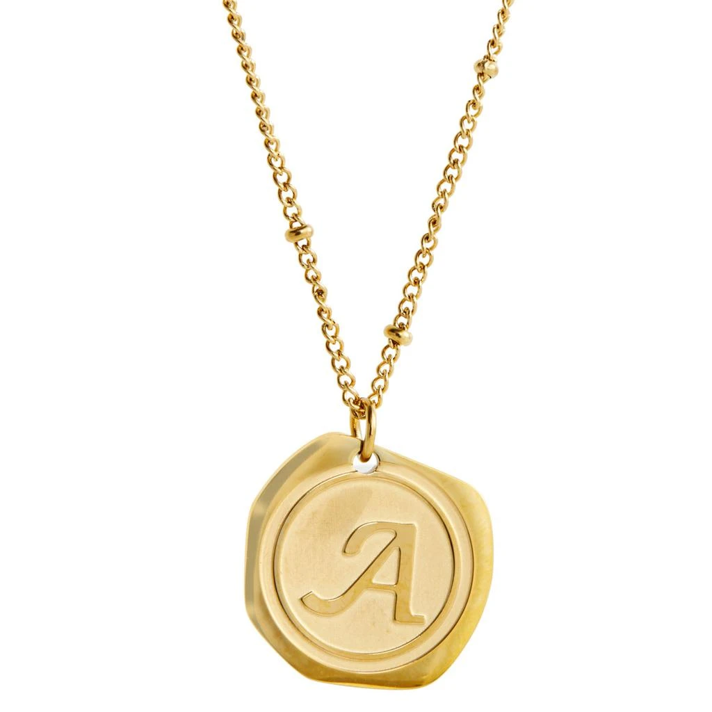 22K Gold Plated Coin Initial Necklace 商品