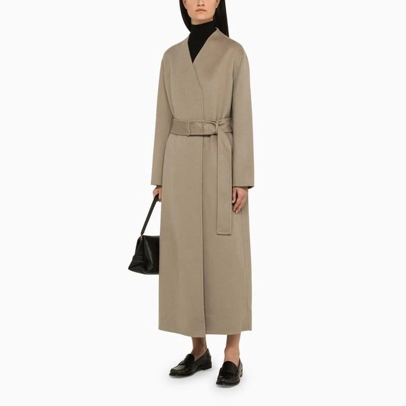 商品Calvin Klein|Grey wool coat with belt,价格¥2033,第2张图片详细描述