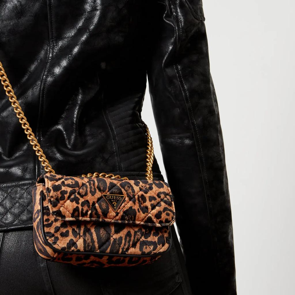 Guess Cessily Micro Leopard-Print Quilted Shell Bag商品第2张图片规格展示