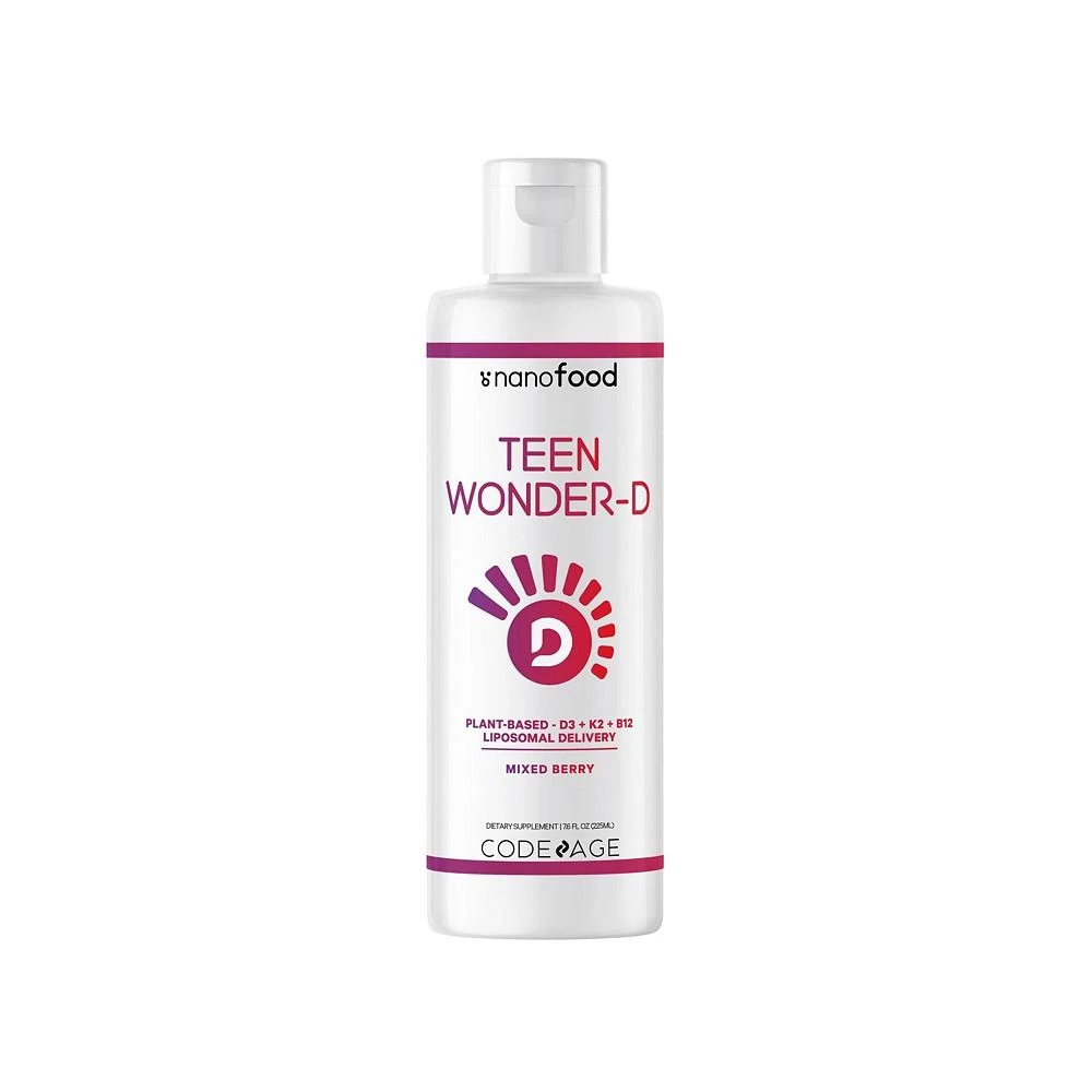 商品Codeage|Liposomal Teen Wonder-D, Vitamin D3 + K2 + B12 Liquid Supplement - 7.6 fl oz,价格¥225,第1张图片