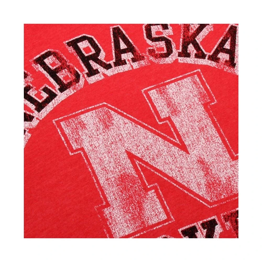 商品The Original Retro Brand|Women's Scarlet Nebraska Huskers Funnel Neck Pullover Sweatshirt,价格¥371,第2张图片详细描述
