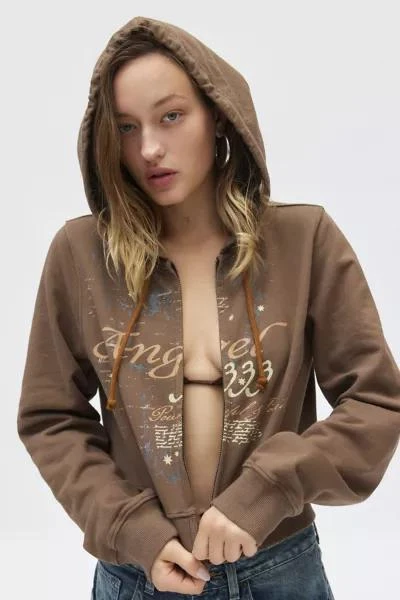 商品Urban Outfitters|Angel 333 Graphic Zip-Up Hoodie Sweatshirt,价格¥494,第2张图片详细描述