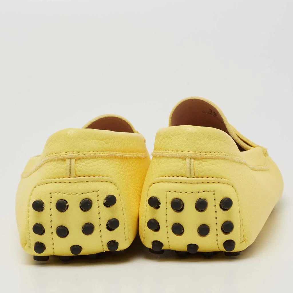 商品Tod's|Tod's Yellow Leather Gommini Slip On Loafers Size 39,价格¥1473,第5张图片详细描述