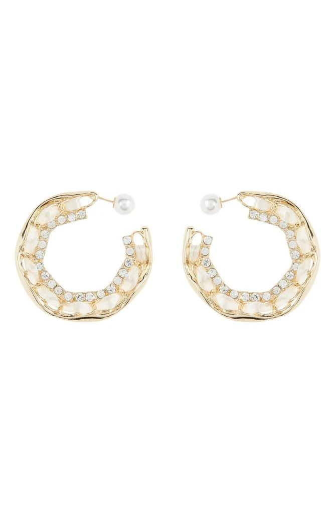 商品Tasha|Crystal Ribbon Hoop Earrings,价格¥45,第1张图片