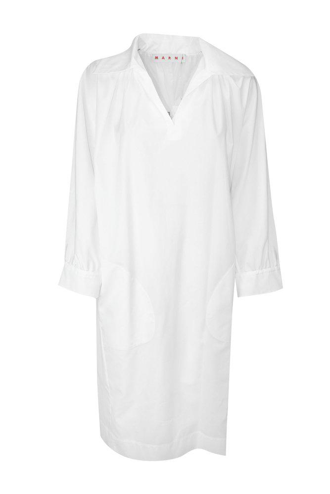 Marni Split-Neck Midi Shirt Dress商品第1张图片规格展示