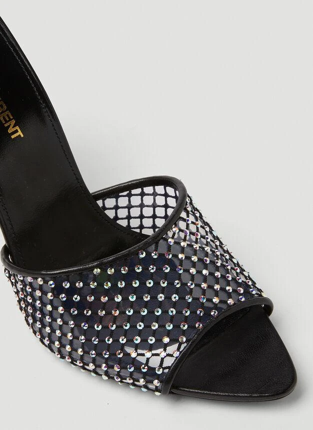 Luz Rhinestone Mesh Mules in Black 商品