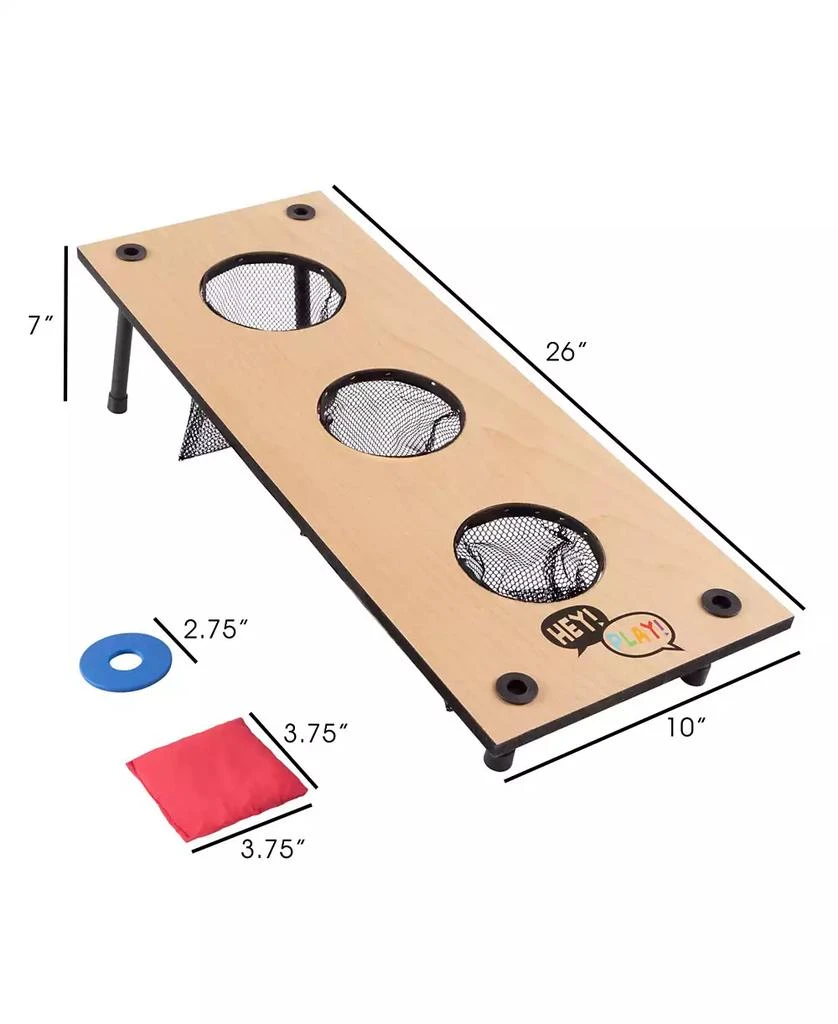 商品Trademark Global|Hey Play 2-In-1 Washer Pitch And Beanbag Toss Set - Indoor Or Outdoor Wooden Classic Team Backyard And Tailgate Party Games For Kids And Adults,价格¥505,第2张图片详细描述