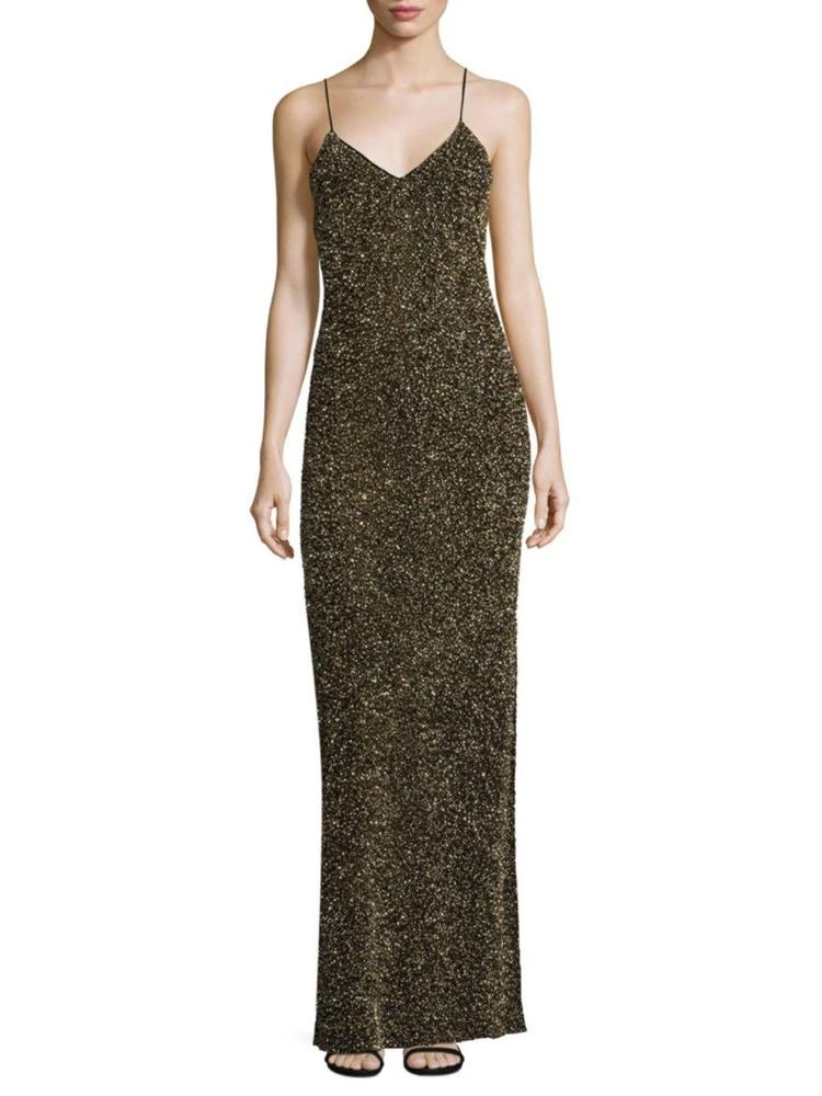 商品Alice + Olivia|Stila Embellished Side Slit Gown,价格¥2463,第1张图片