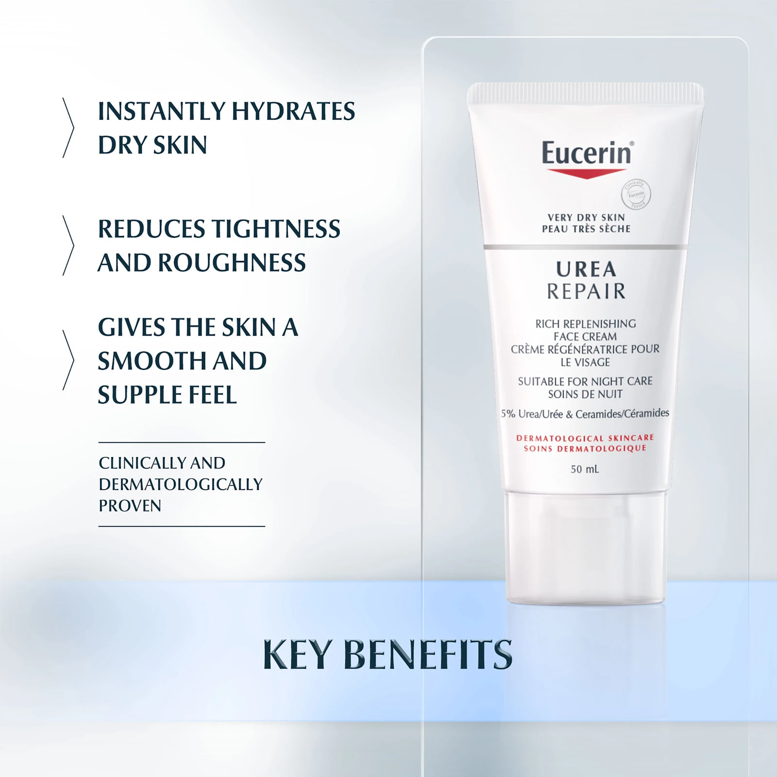 Eucerin 优色林 抗干燥保湿舒润晚霜 5%尿素 50ml 商品