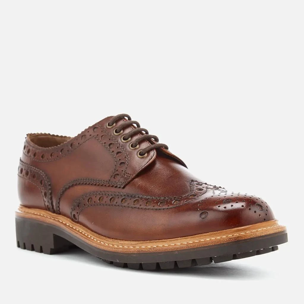 商品Grenson|Grenson Men's Archie Hand Painted Leather Commando Sole Brogues - Tan,价格¥1566,第2张图片详细描述