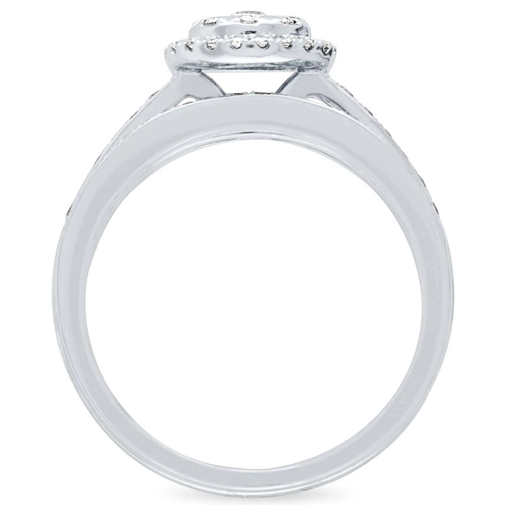 商品Macy's|Diamond Halo Cluster Bridal Set (1/2 ct. t.w.) in 14k White Gold,价格¥10465,第2张图片详细描述
