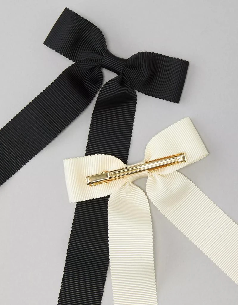 商品AE|AE Black & Cream Hair Bow 2-Pack,价格¥75,第2张图片详细描述