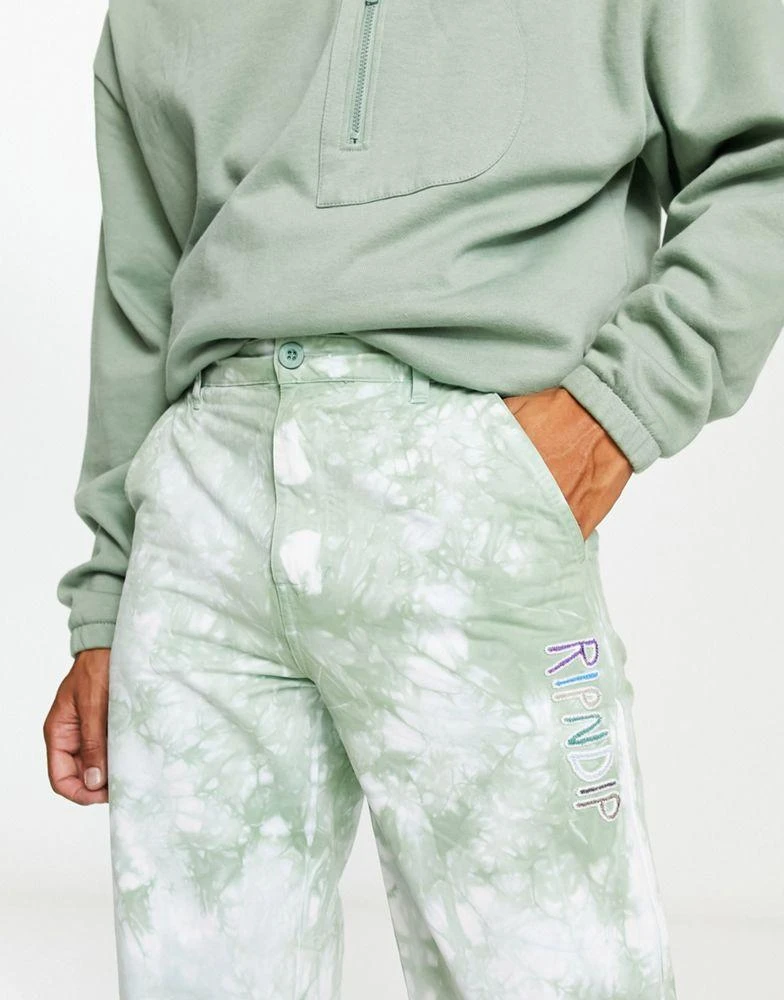 商品Rip N Dip|RIPNDIP og prisma casual trousers in green and white tie dye,价格¥423,第4张图片详细描述