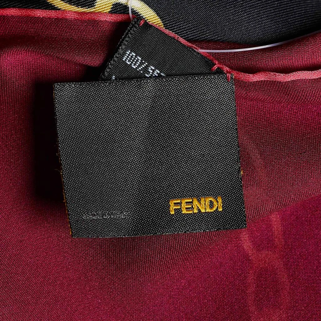 商品[二手商品] Fendi|Fendi Multicolor Floral Print Silk Scarf,价格¥1454,第4张图片详细描述