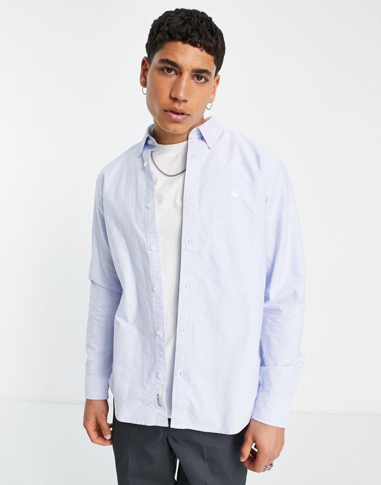 商品Carhartt|Carhartt WIP duffield stripe shirt in blue,价格¥609,第1张图片