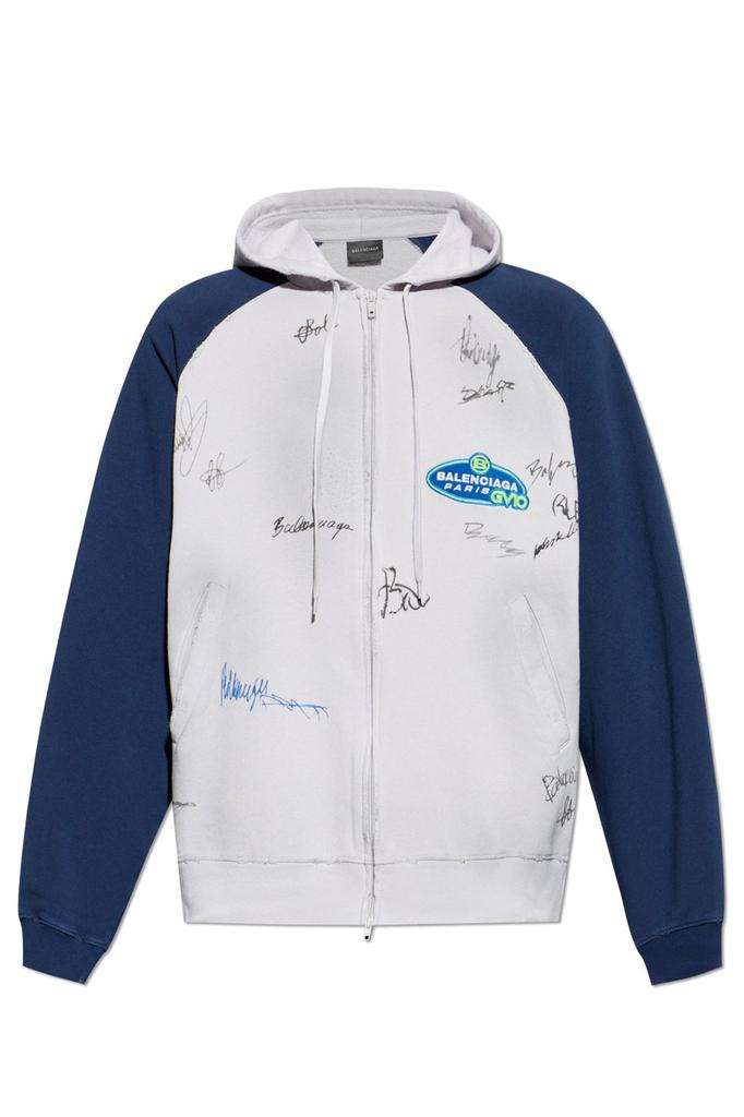Shop Balenciaga Banana Raglan Oversized Zip-Up Hoodie on Sale at