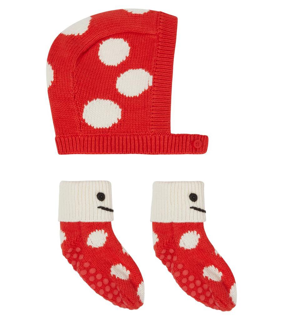 商品Stella McCartney|婴幼儿 — 棉质与羊毛帽子袜子套装,价格¥832,第1张图片