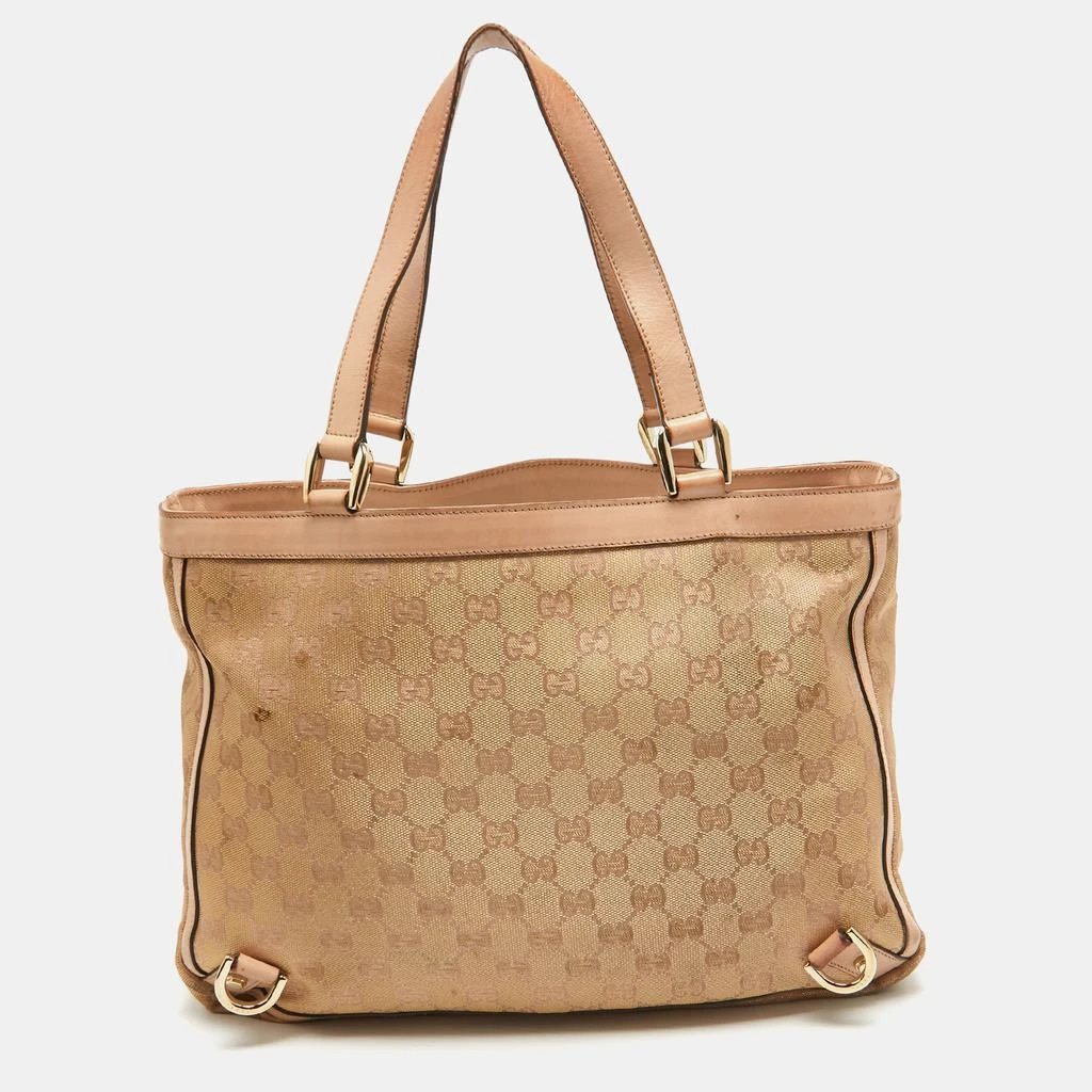 商品[二手商品] Gucci|Gucci Dusty Pink/Gold GG Lurex Fabric and Leather Tote,价格¥2757,第4张图片详细描述