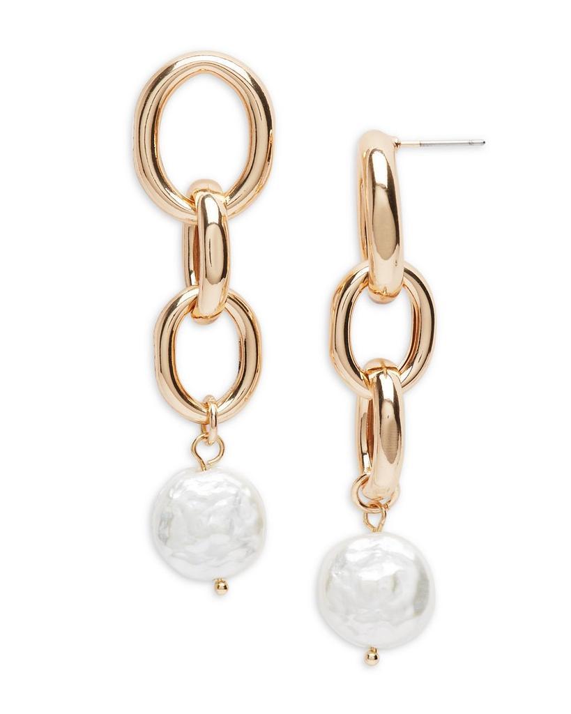 商品AQUA|Gold Pearl Drop Earrings - 100% Exclusive,价格¥369,第1张图片
