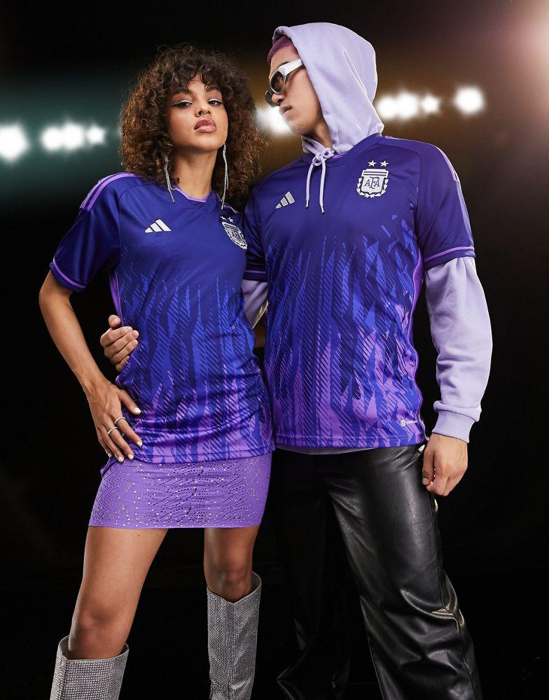 adidas Football Argentina World Cup 2022 unisex away shirt in purple商品第1张图片规格展示