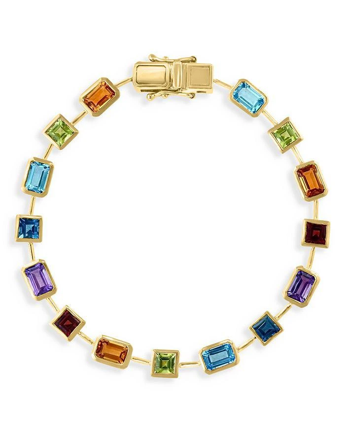 商品Bloomingdale's|Multi Gemstone Bezel Link Bracelet in 14K Yellow Gold,价格¥15134,第1张图片