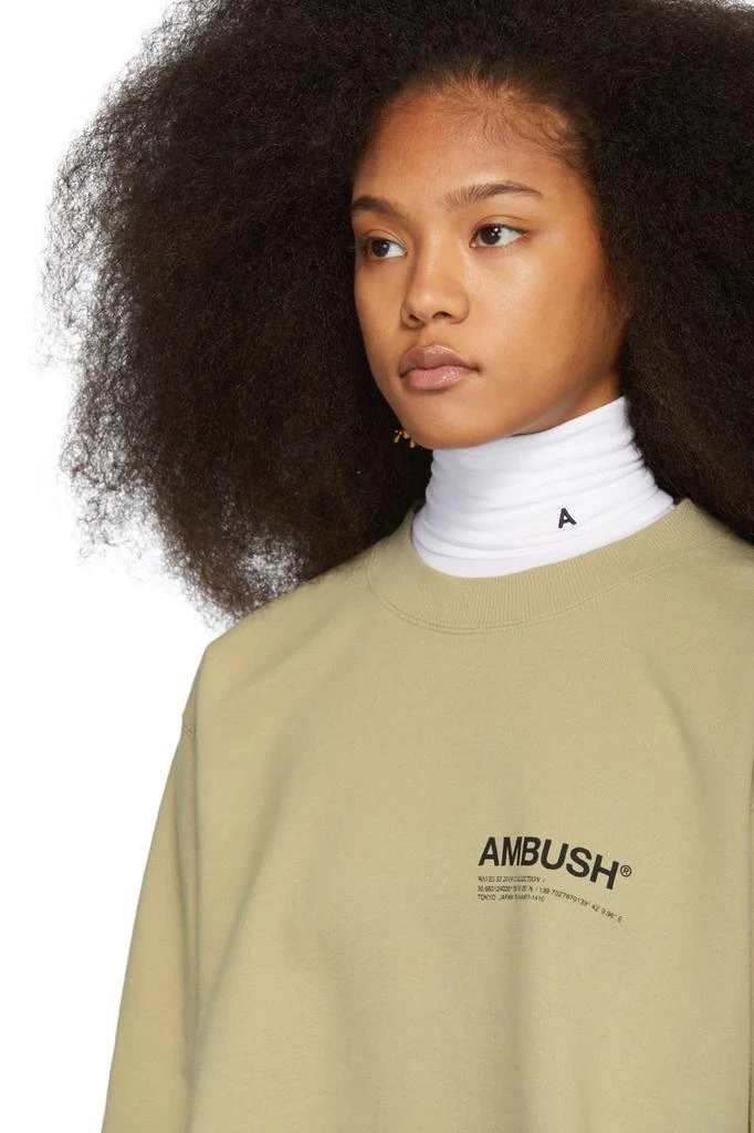 商品Ambush|SSENSE Exclusive Beige Logo Crewneck Sweatshirt,价格¥1486,第4张图片详细描述