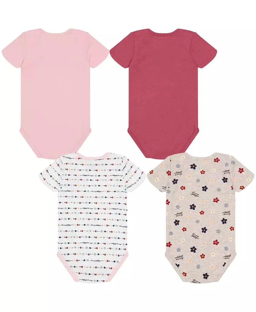 商品Tommy Hilfiger|Baby Girls Print-Logo Short Sleeve Bodysuits, Pack of 4,价格¥96,第2张图片详细描述