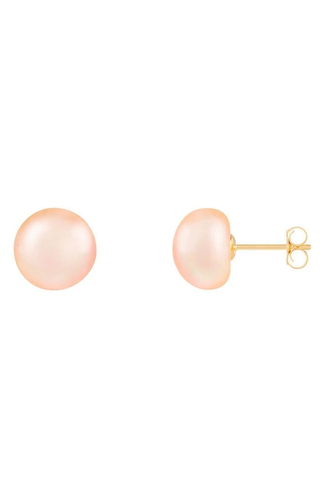 商品Splendid Pearls|14K Yellow Gold 9mm Freshwater Pearl Stud Earrings,价格¥283,第1张图片