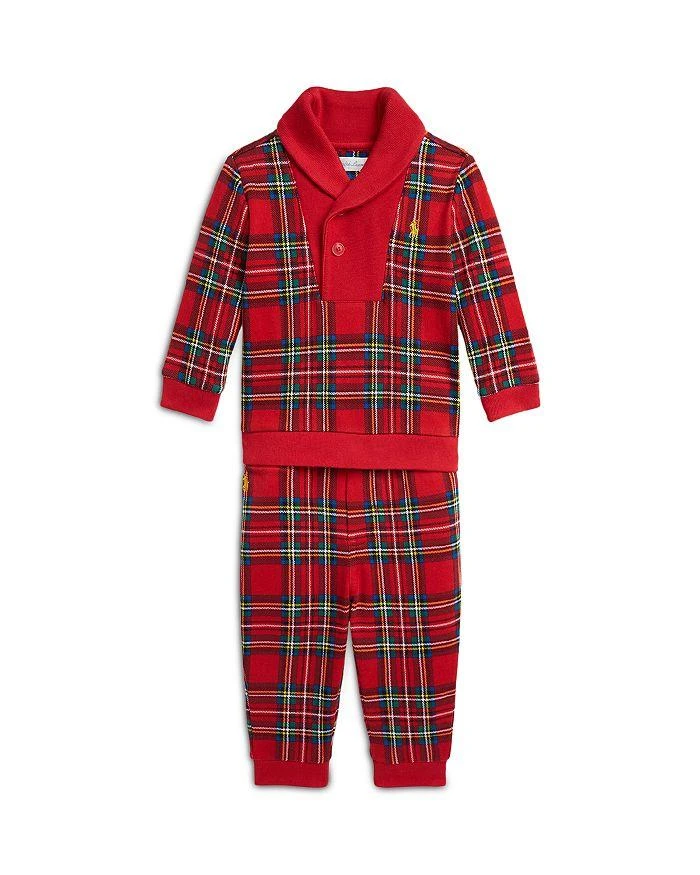 商品Ralph Lauren|Boys' Plaid Cotton Pullover & Pants Set - Baby,价格¥264,第1张图片