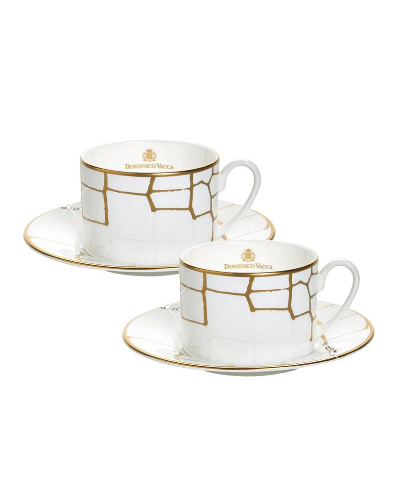 商品Prouna|Alligator Teacup & Crystal Saucers, Set of 2,价格¥2925,第1张图片