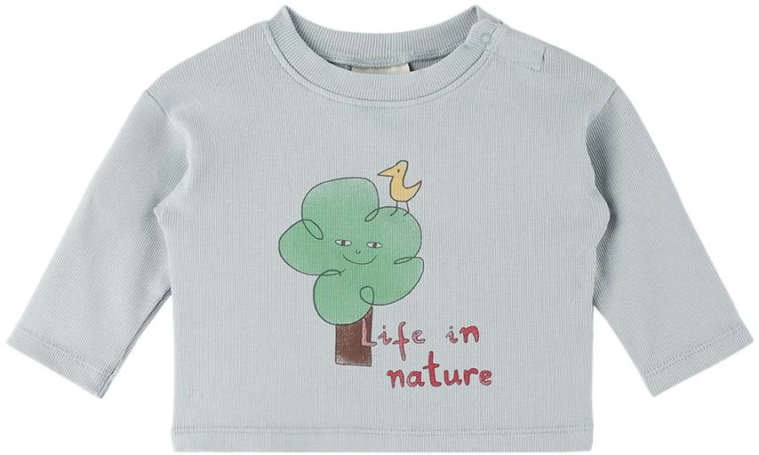 商品The Campamento|Baby Blue 'Life In Nature' Long Sleeve T-Shirt,价格¥112,第1张图片
