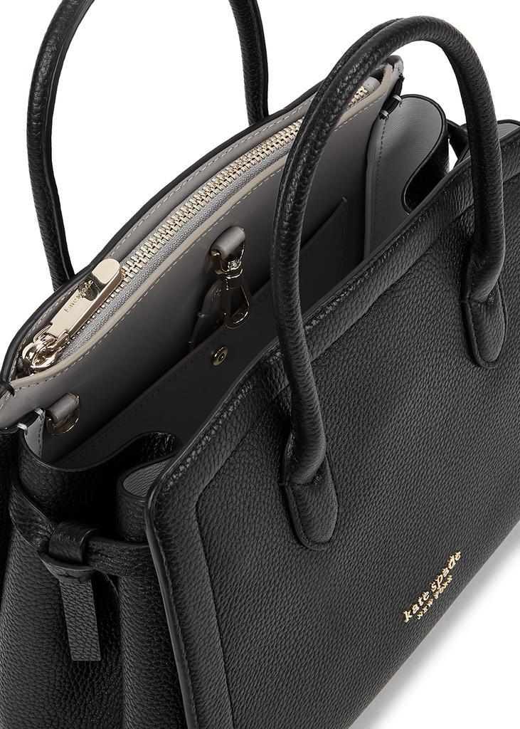 商品Kate Spade|Knott medium black leather top handle bag,价格¥2841,第6张图片详细描述