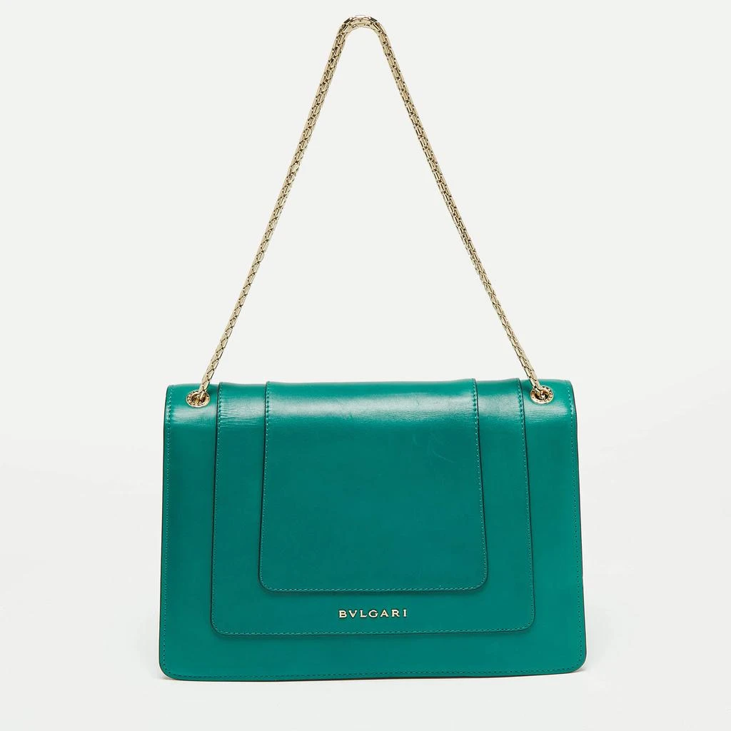 商品[二手商品] BVLGARI|Bvlgari Green Leather Medium Serpenti Forever Flap Shoulder Bag,价格¥9809,第4张图片详细描述