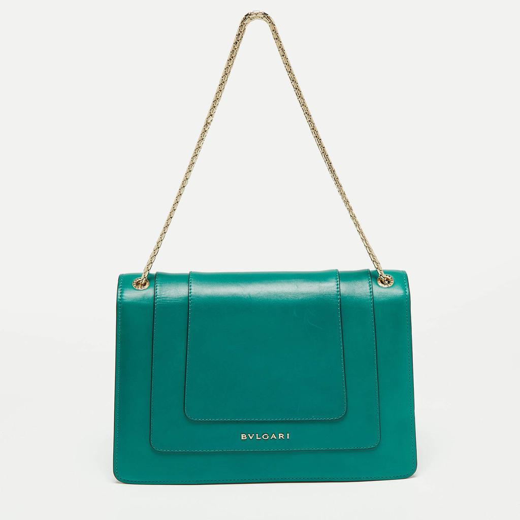 商品[二手商品] BVLGARI|Bvlgari Green Leather Medium Serpenti Forever Flap Shoulder Bag,价格¥10229,第6张图片详细描述