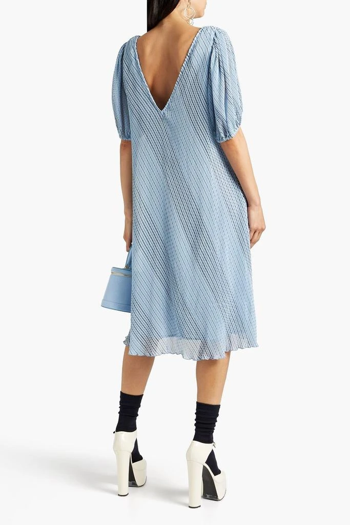 商品Ganni|Pleated striped chiffon dress,价格¥314,第3张图片详细描述