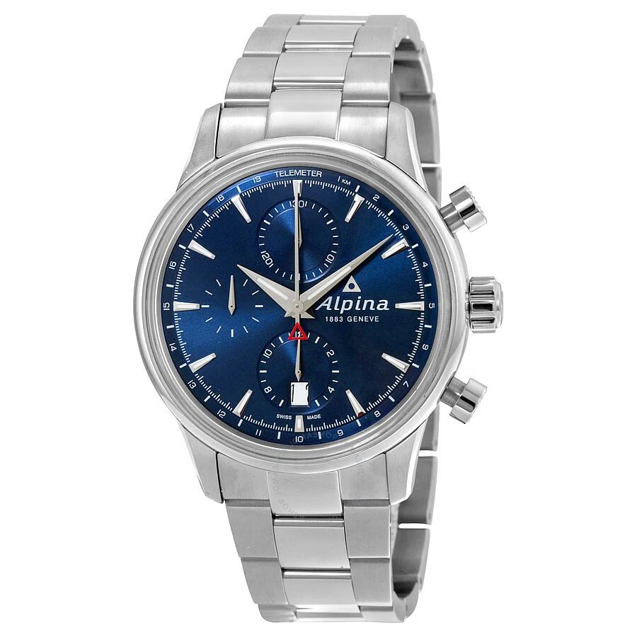 商品Alpina|Chronograph Sunray Navy Dial Stainless Steel Men's Watch AL-750N4E6B,价格¥8223,第1张图片