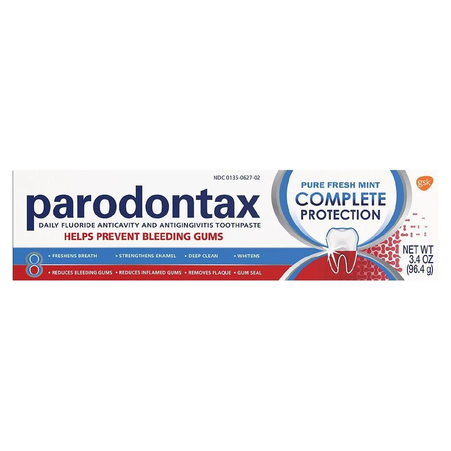 商品PARODONTAX|Complete Protection Gingivitis Toothpaste For Bleeding Gums Pure Fresh Mint,价格¥71,第1张图片