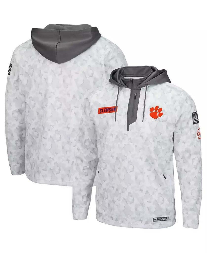 Sweatshirt com capuz e fecho até ao peito para homem, estampado camuflado ártico Clemson Tigers OHT, inspirado no estilo militar. image 2
