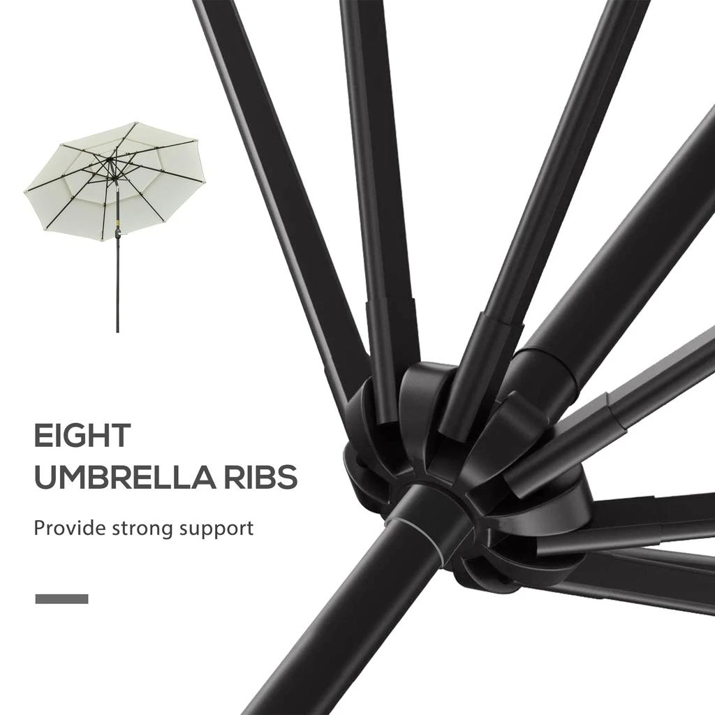 商品Streamdale Furniture|Streamdale 9FT 3 Tiers Patio Umbrella Outdoor Market Umbrella with Crank,价格¥2068,第2张图片详细描述