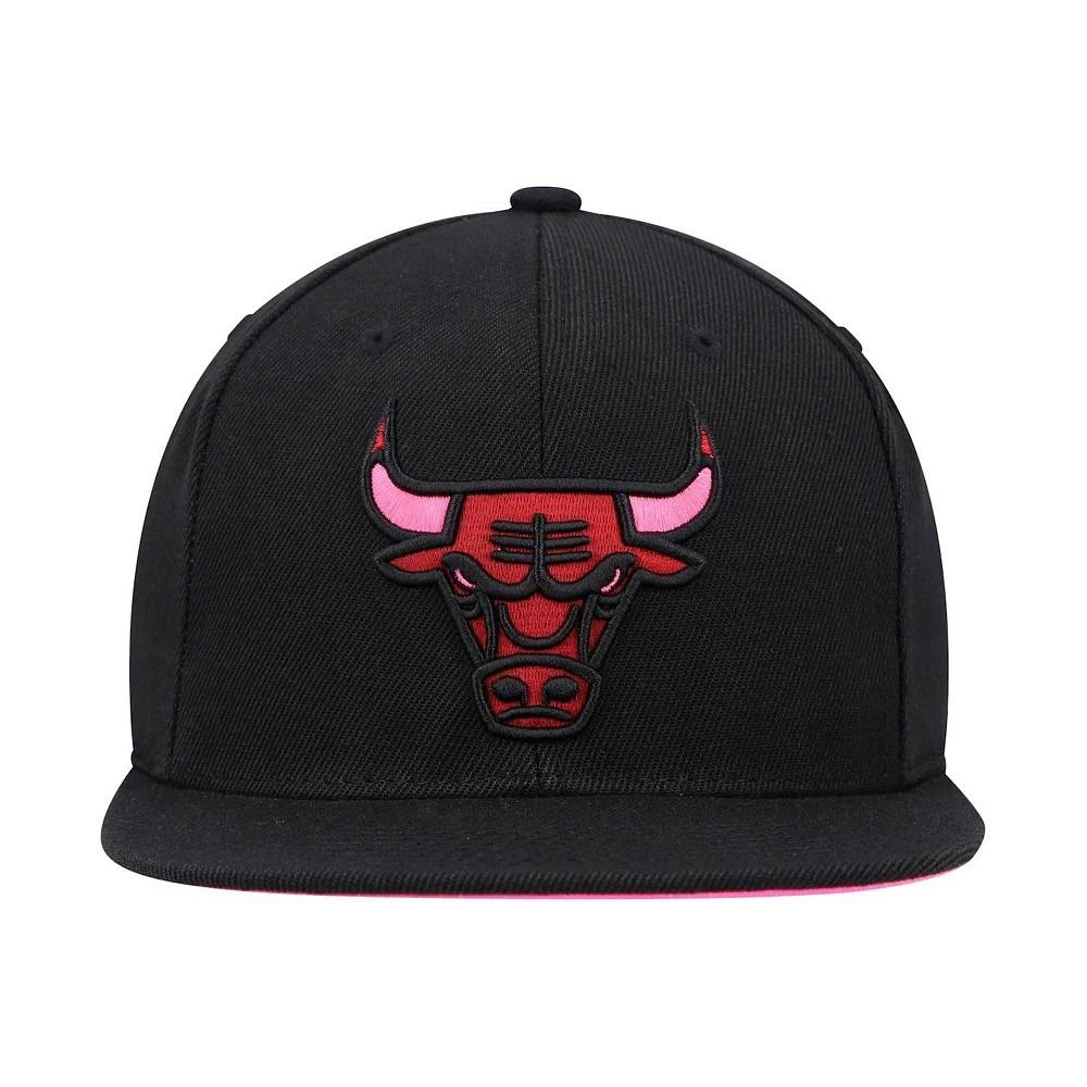 商品Mitchell and Ness|Men's Black Chicago Bulls Highlighter Team Pop Snapback Hat,价格¥240,第4张图片详细描述