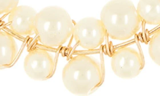 商品AREA|Imitation Pearl Ring Drop Earrings,价格¥45,第3张图片详细描述