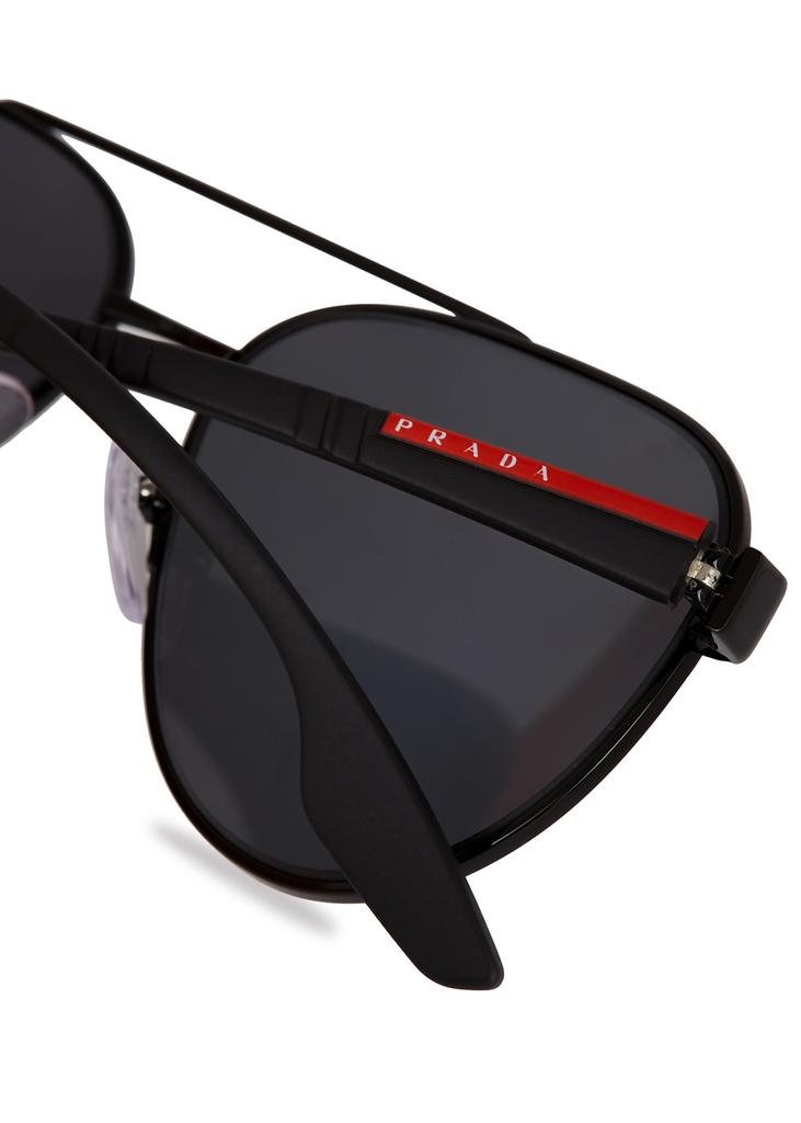 Black aviator-style sunglasses商品第3张图片规格展示