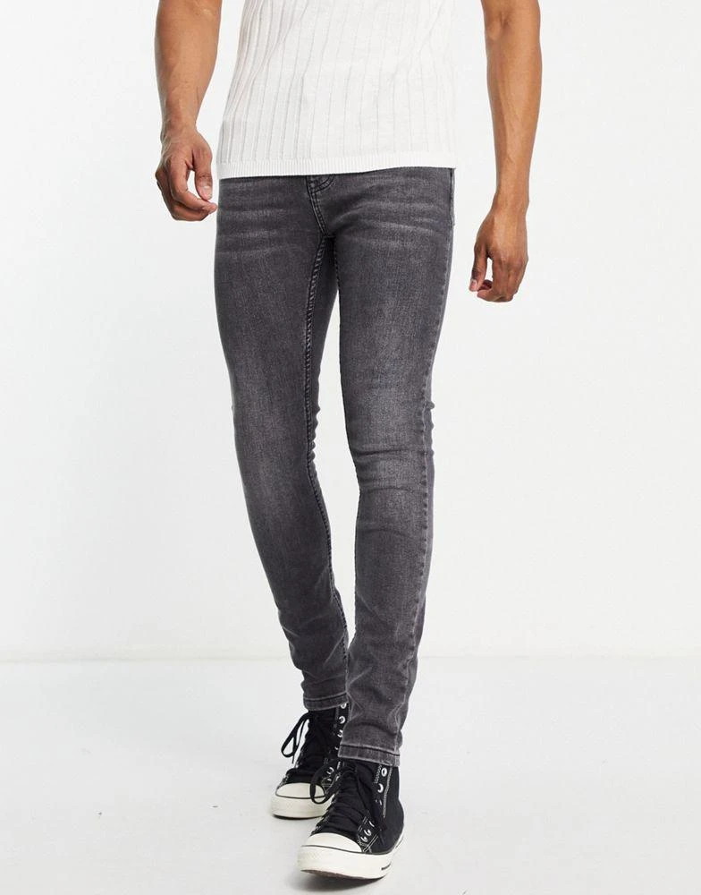 商品Topman|Topman spray on jeans in washed black,价格¥185,第1张图片
