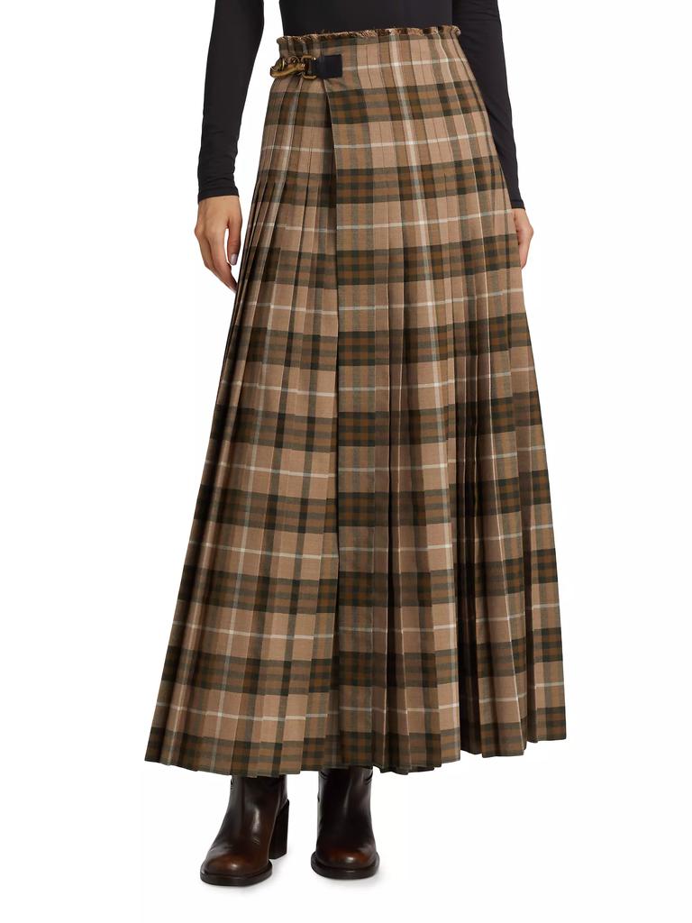 Burberry Check Wool-Blend Knit Maxi Skirt - Dresses & Skirts