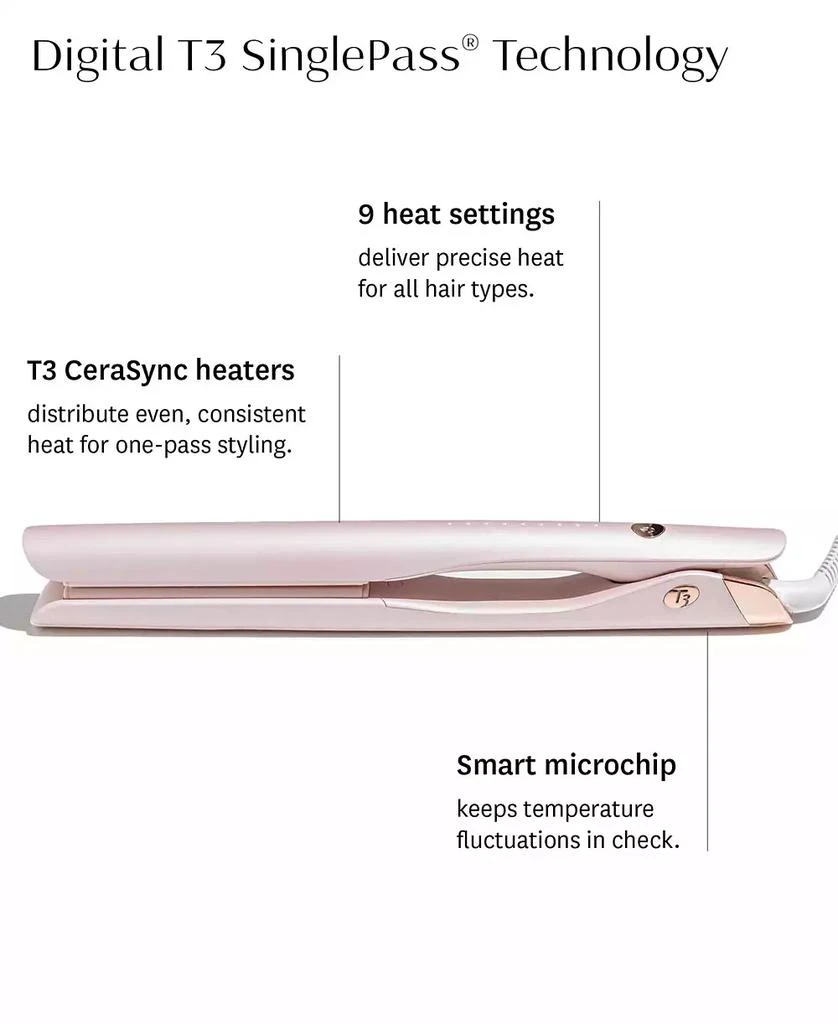 商品T3|SinglePass Smooth X Professional Flat Iron with Extra-Long Plates,价格¥1194,第4张图片详细描述