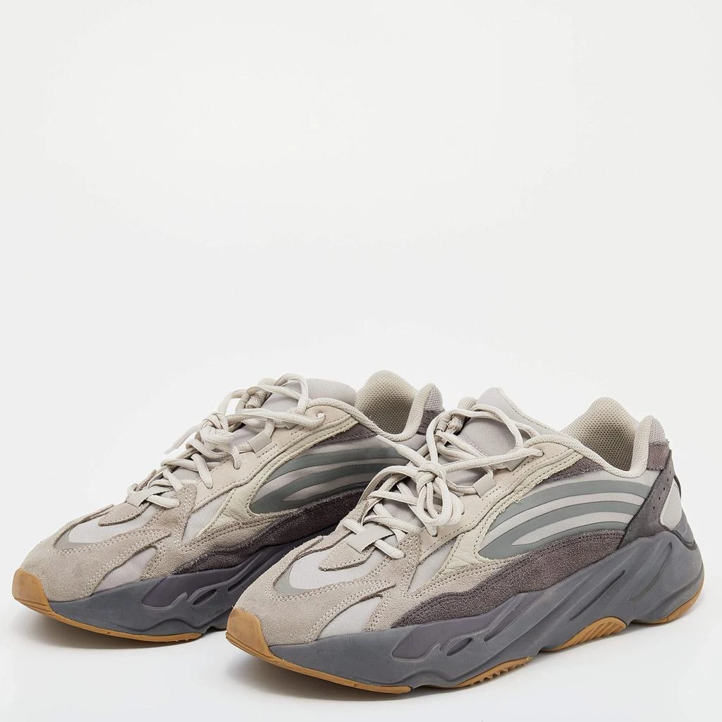 商品[二手商品] YEEZY|Yeezy x Adidas Grey Leather And Suede Boost 700V2 Geode Sneakers Size 46 2/3,价格¥1045,第2张图片详细描述