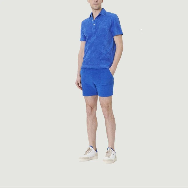 商品Les Garçons Faciles|Arno Terry cotton polo shirt Blue LES GARÇONS FACILES,价格¥807,第1张图片