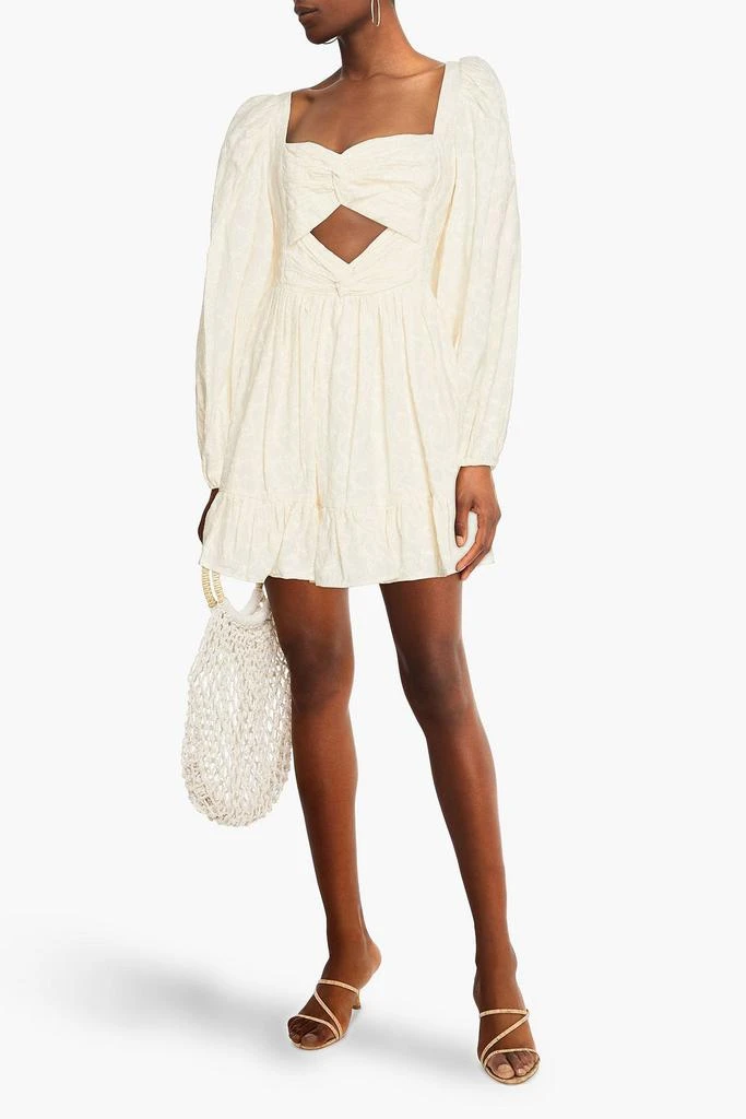 商品AMUR|Knotted cutout organic cotton-jacquard mini dress,价格¥1498,第4张图片详细描述